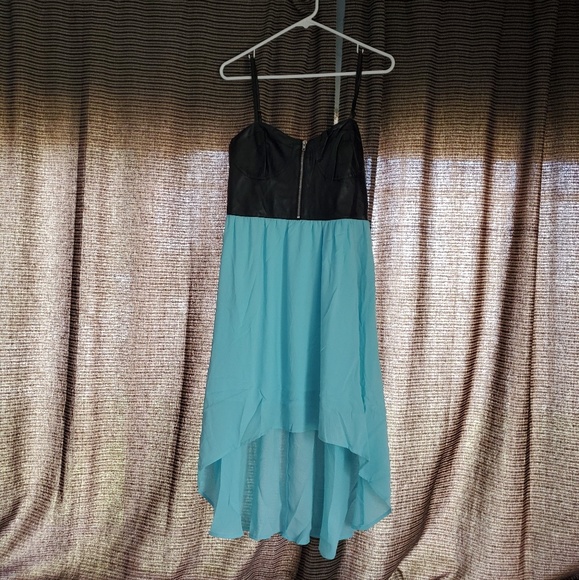 Forever 21 Dresses & Skirts - FOREVER 21 TOP FAUX LEATHER HIGH LOW DRESS